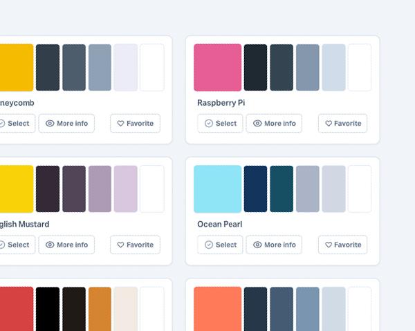 Colorhub Choose from over 150 pre-made palettes